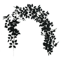 SDJMa Artificial Rose Vines, Fake Hanging Silk Flower, Plastic Floral Garland with Leaf for Indoor Wedding Party Table Centerpiece Home Garden Wall Halloween Decor (Black,67 Inch)