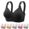 thumbnail image 5 of Gymayou Full Cup Wireless Bra for Older Women Thin Cup No Underwire Comfort Bra Breathable Gathering Bras Grey XL, 5 of 9