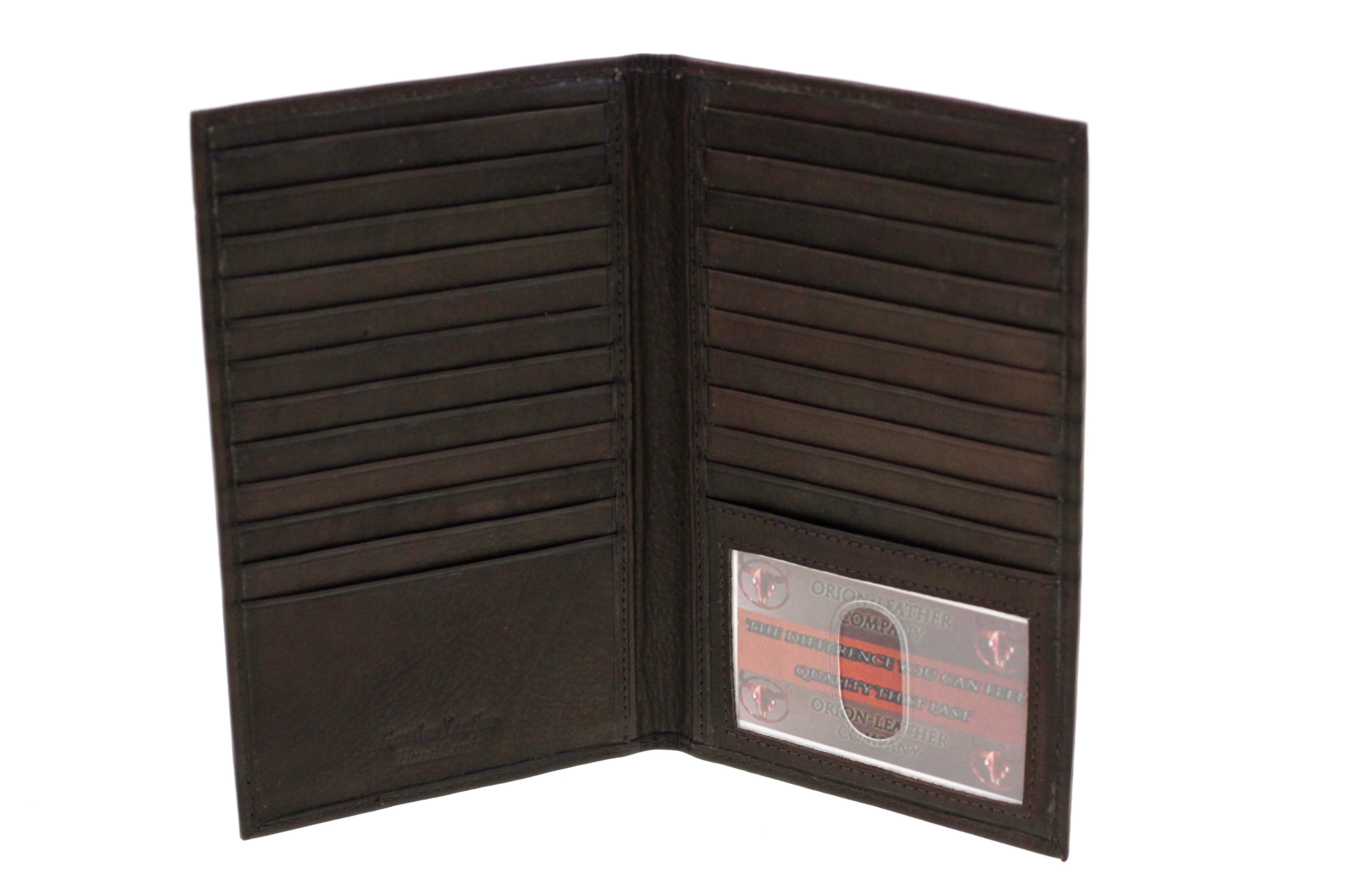 Genuine Leather Large Credit Card Holder Case Checkbook Men Womens 20