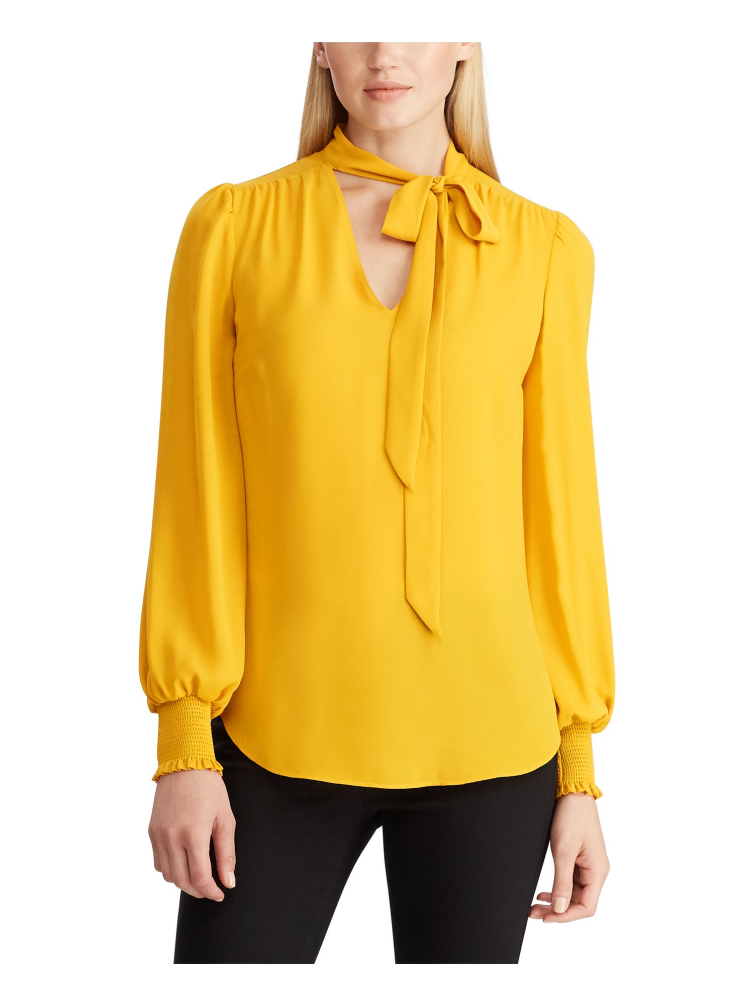 Yellow tie blouse Clearance