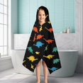 thumbnail image 6 of Colorful Dinosaurs Pattern Hooded Bath Towel，50"x30" for Ages 3 To 12 Kids, Quick Dry Lightweight Soft Microfiber Hood Beach Towel Cover Up for Kids, 6 of 7