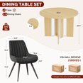 thumbnail image 2 of Hawsaiy 5 Piece 39.4" Round Dining Table Set for 4, Small Space Kitchen Table with 4 Upholstered Chairs, Farmhouse Dining Set with Metal Legs(Natural+Black), 2 of 9