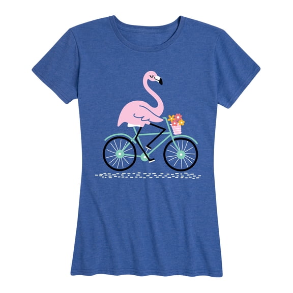 Instant Message - Flamingo On Bike - Women's Short Sleeve Graphic T-shirt
