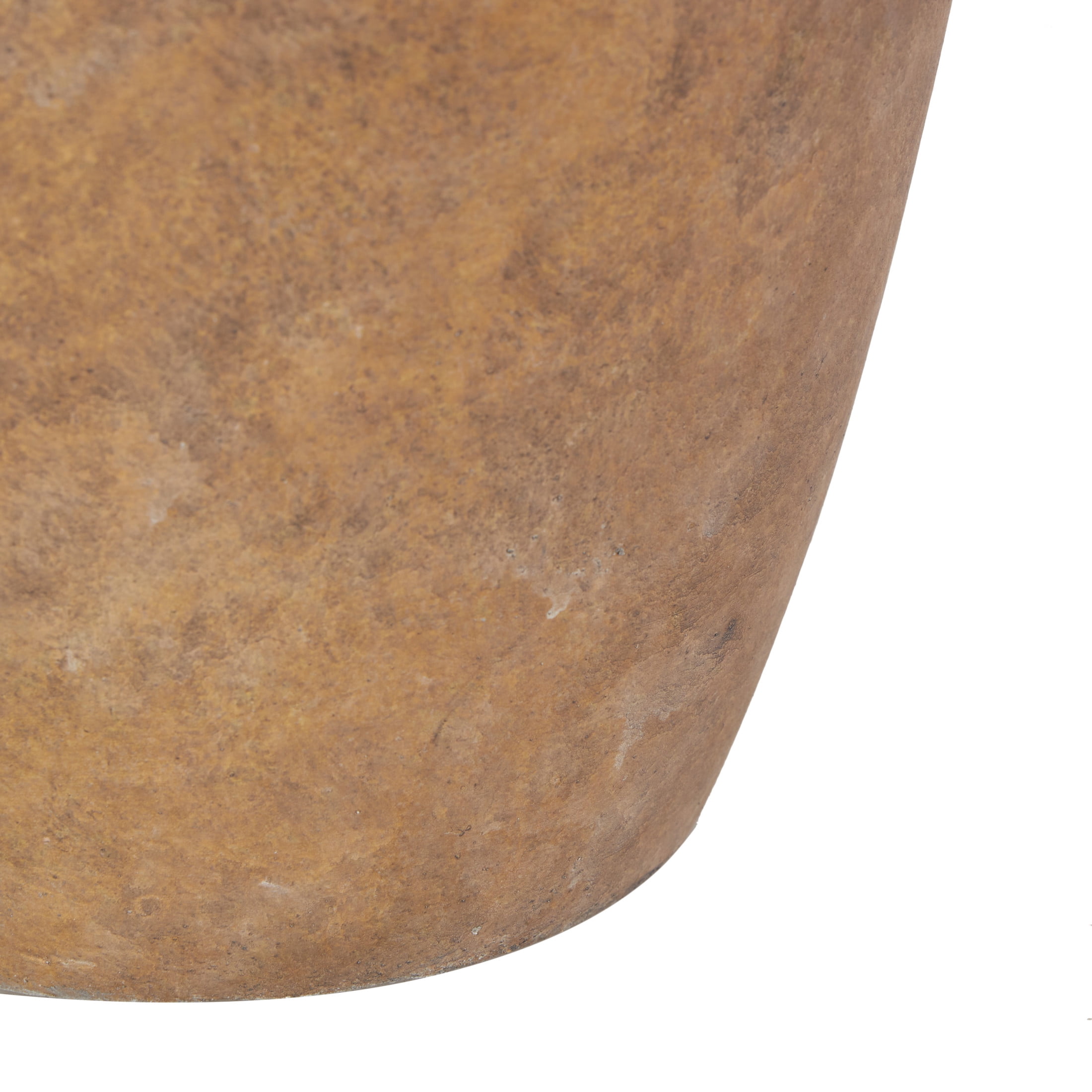DecMode 28" Antique Pot Vase Brown Table Lamp with Cream Linen Shade