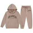 thumbnail image 4 of XUELUO Toddler Girls Outfits Sets Autumn Letters Los Angeles Print Hoodies With Sweatpants Athletic Girls 2 Pieces Outfits, 4 of 4