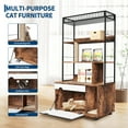 thumbnail image 4 of Accreate Large Hidden Cat Litter Box Encloure Furniture with 4-Tier Shelves and Scratching Post,Wooden Sturdy Cat Washroom Storage for Most Litter Boxes, 4 of 8