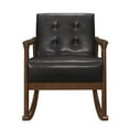 thumbnail image 3 of Lexicon Auden Wood & Faux Leather Rocking Chair in Walnut/Dark Brown, 3 of 7