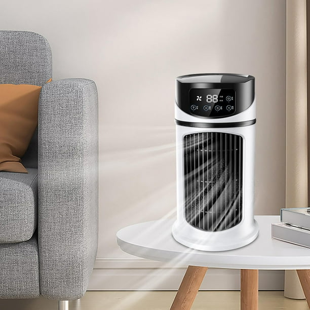 Portable Air Conditioner Air Conditioning Fan Humidifier Adjustable Quiet USB Water Cooling Fan Air for Desk Home Bedroom White