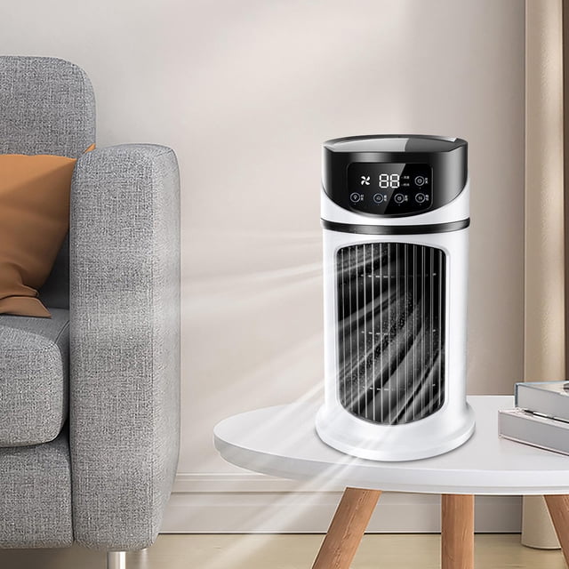Aire acondicionado portátil, ventilador enfriador de aire por evaporación, ventilador de refrigeración, ventilador de refrigeración por agua, ventilad Blanco perfecl Mini enfriador de aire