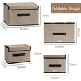 thumbnail image 2 of Storageboxes Set of 4 Foldable Storage Boxes with Lids, Collapsible Storage Bin with Handle, Storage Baskets Storage Containers Organizers for Toys, Clothes and Books (Khaki) Casewin, 2 of 9