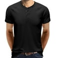 thumbnail image 2 of Mens Shirts Summer Men Short Sleeve Casual Fashion Round Neck Pullover Buttons T Shirt Blouse, 2 of 5