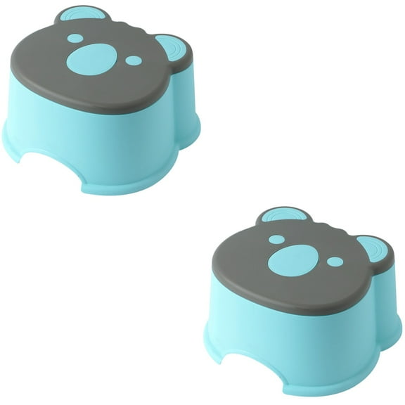 2 Count Small Bench Kids Toilet Seat Step Stool for Toddlers Baby Child Blue