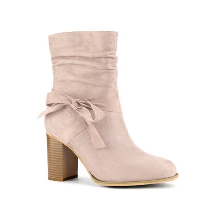 

Allegra K Women s Slouchy Block Heel Ankle Boots