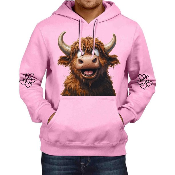 WILLBEST Sudaderas De Hombre Sudadera De Otoño e Invierno para Hombre con Estampado De Ganado Sudadera con Capucha y Hombros Descubiertos Sudadera De Manga Larga Top Chica