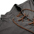 thumbnail image 6 of DGXTA Men's Cotton Linen Shirt Casual Loose Long Sleeve V Neck Lace Up Tee Shirts Summer Top, 6 of 7