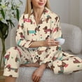 thumbnail image 6 of Balery Dachshund Dog Puppy Pattern Pajama Sets for Women Long Sleeve 2 Piece Sleepwear Loungewear Sets Soft PJ's with Pockets Long Sleeve Comfy Pj Sets-Small, 6 of 7