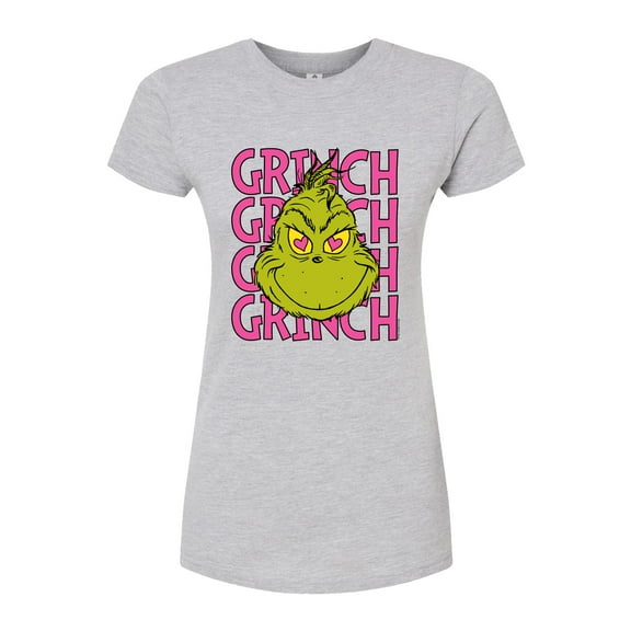 The Grinch - Grinch Stacked - Juniors Fitted Graphic T-Shirt