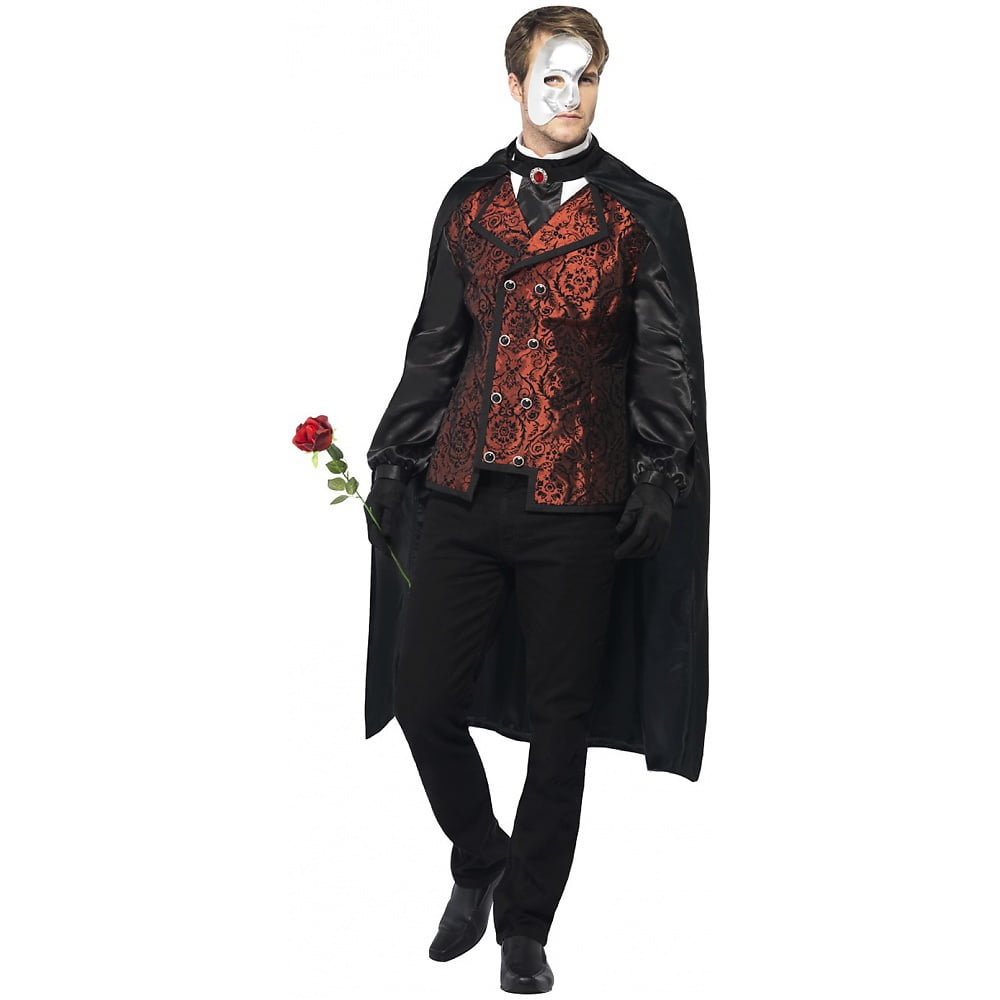 Mens Opera Vampire Costume Fancy Dress Halloween Outfit Black Cape NEW 40-42 