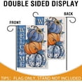 thumbnail image 4 of SM-XLHN Welcome Fall Blue Pumpkin Small Decorative Garden Flag, Autumn Plaid Check Sunflower Yard Lawn Outside Decor, Thanksgiving Seasonal Burlap Outdoor Home Decoration Double Sided 12 x 18, 4 of 6