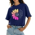 thumbnail image 4 of Women's Workout Tee - Athletic Plus Size Top - Short Sleeve Cotton - Trendy 2025 Design | Baberdicy | Womens Fashion Workout T Shirts Athletic Plus Size Tops Summer Trendy (Dark blue | 3XL), 4 of 9