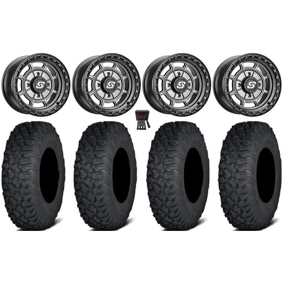 Sedona Rift 15x7 Wheels Grey 32" Coyote Tires Polaris RZR XP 1000 / PRO XP / Ranger XP 900/1000