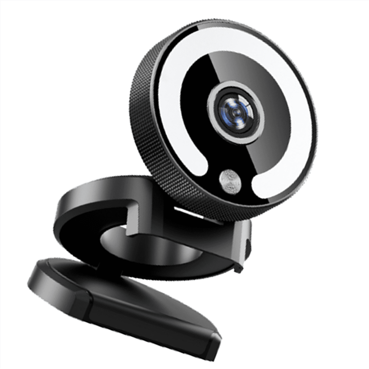 4K Webcam HD Camera with Fill Light Laptop PC Computer Live Broadcast Camera Video Web Camera Microphone Webcast,1 * Camera,Black & White