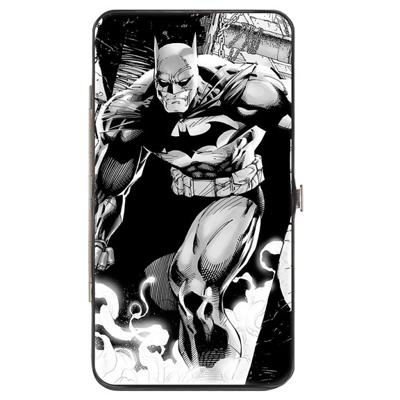 DC Comics Wallet, Hinged, Batman Jim Lee Hush Chain and Grappling Hook Pencils, Vegan Leather