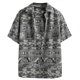 thumbnail image 1 of Playeras Camisa de manga corta con solapa y hebilla de bolsillo con impresión digital 3D para hombre (Grey, M), 1 of 3