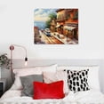 thumbnail image 4 of ARISTURING Italian Cityscape Abstract Wall Art Artwork: Mediterranean City italy Street Towns Picture Painting on Canvas for Paris Cafe Room 20x16 inch, 4 of 4