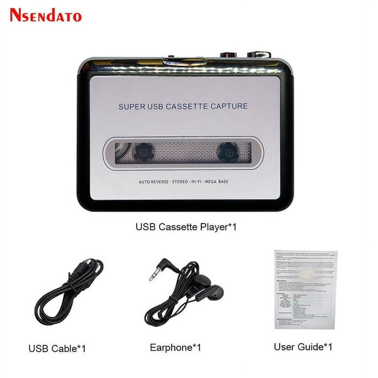 Reproductor de Radio de captura de casete USB portátil, convertidor de  cinta a MP3, captura de Audio, reproductor de música, grabadora de casete 