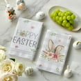 thumbnail image 3 of Happy Easter Bunny Flower Kitchen Dish Towels, 18 x 26 Inch Seasonal Spring Easter Rabbit Ultra Absorbent Drying Cloth Tea Towels for Cooking Baking Set of 2, 3 of 6