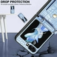 thumbnail image 5 of Compatible Samsung Galaxy Z Flip 5 Phone Case Wallet,Full Protective PU Leather Cover with Necklace Lanyard Protective Case for Samsung Z Flip 5 Phone Case with Wallet,Galaxy Z Flip 5 Cover Blue, 5 of 13