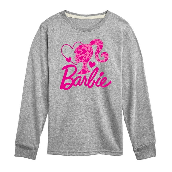 Barbie - Barbie Logo Hearts - Toddler And Youth Long Sleeve Graphic T-Shirt