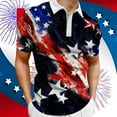 thumbnail image 3 of TOWED22 Mens 4th of July Polo Shirts Summer American Flag Printed Short Sleeve Tops(Black,L), 3 of 4
