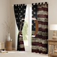 thumbnail image 3 of Manfei Vintage Patriotic USA Flag Kitchen Curtains, Rugby Monogrammed Initial D Black Out Curtains Pack of 2 (42x63 Each), 3 of 6