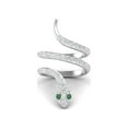 thumbnail image 2 of 925 Sterling Silver Snake Women Wrap Ring Natural Emerald Cobra Snake Rings, 2 of 4