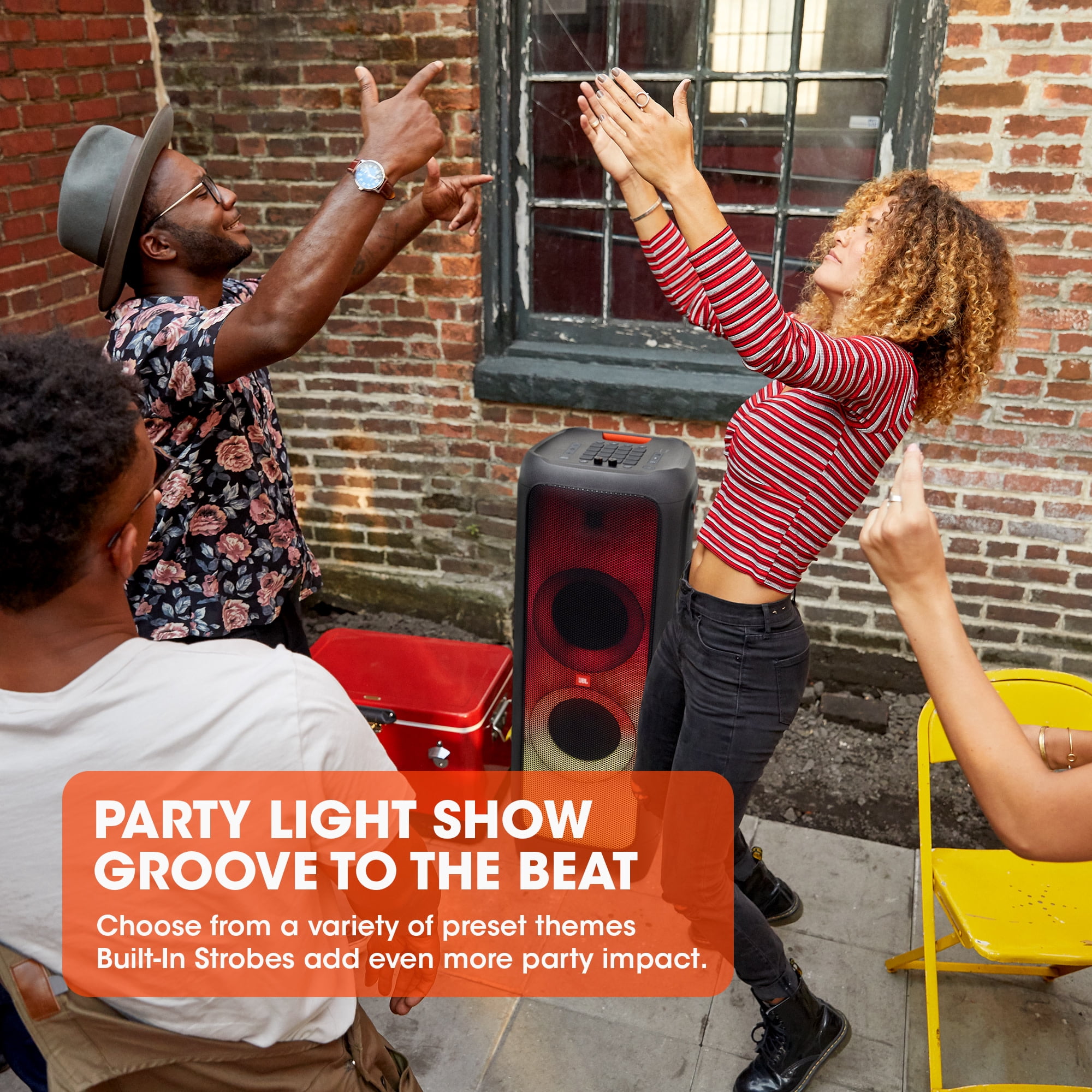 JBL PartyBox 1000 - Powerful Bluetooth party speaker with full panel light effects - Black