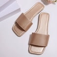 thumbnail image 4 of Rose Gold Womens Casual Square Toe Exposed Toe Flat Sandals For Spring And Summer All-Match Outdoor Beach Wear Slip-On Comfortable Size 37, 4 of 9