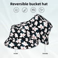 thumbnail image 2 of Yiaed Lilies Flowers Print Reflective Stripe Bucket Hat Unisex Funny Outdoor Fisherman Cap Beach Sun Hat, 2 of 5