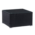 thumbnail image 2 of CorLiving Parksville Resin Wicker and Galvanized Steel Square Outdoor Coffee Table with Tempered Glass Top, Black, 2 of 6