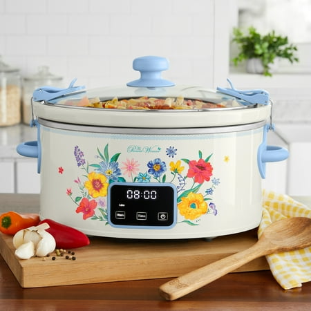 The Pioneer Woman 6-Quart Portable Slow Cooker With Touchscreen Control‼️may come with missing or broken pieces ‼️and stains