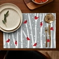 thumbnail image 5 of Gray Christmas Cardinal Bird Pattern Summer Placemats Table Placemats Set Of 4-Linen Kitchen Washable Placemats Table Mats 11.8"x17.7" Non-Slip Heat Resistant, 5 of 6