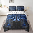 thumbnail image 2 of Castle Fairy Hexagon Teens Gamer Bedding Comforter Set,Video Game King Bedding Sets, 2 of 8