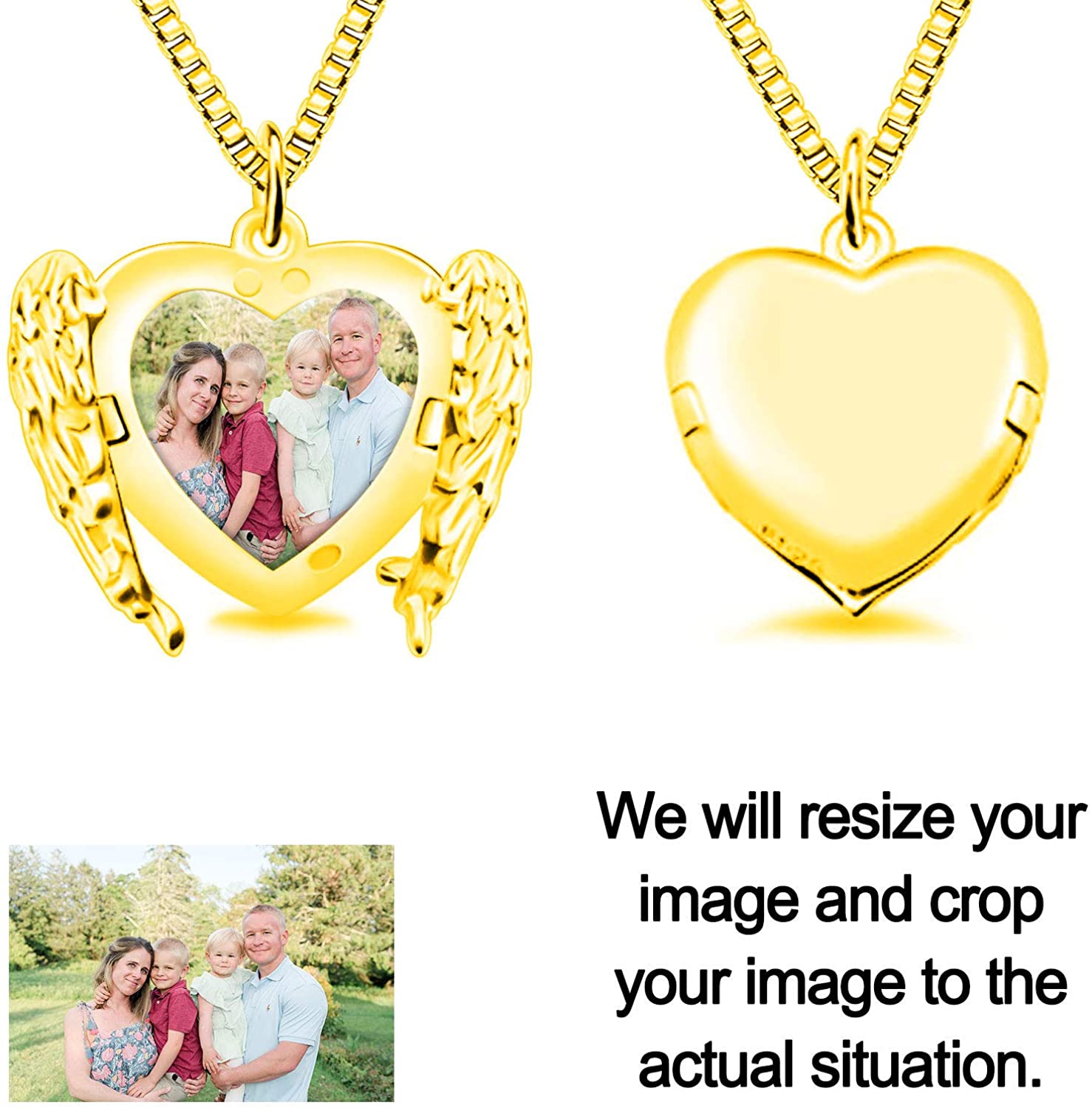 Personalized Photo Necklace-Heart 