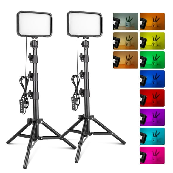 Torjim Rgb Fotografía Video Iluminación Estudio Luces Con Trípode Ajustable - Iluminación De 16 Colores Para Grabación De Video/Youtube/Tiktok/Transmisión En Vivo/Maquillaje/Vlogging
