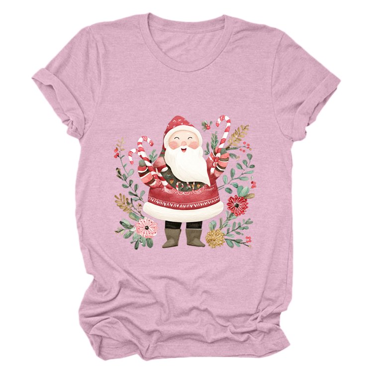 Funny Christmas Shirts For Women - Holiday Graphic Tees With Tree & Light Designs