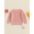 thumbnail image 3 of GXFC Little Girls Sister Matching Sweaters 0 3M 6M 9M 12M 18M Toddler Baby Long Sleeve Knitted Pullovers Letter Floral Embroidery Crew Neck Sweatshirt Cozy Comfy Warm Clothes for Spring Fall, 3 of 6