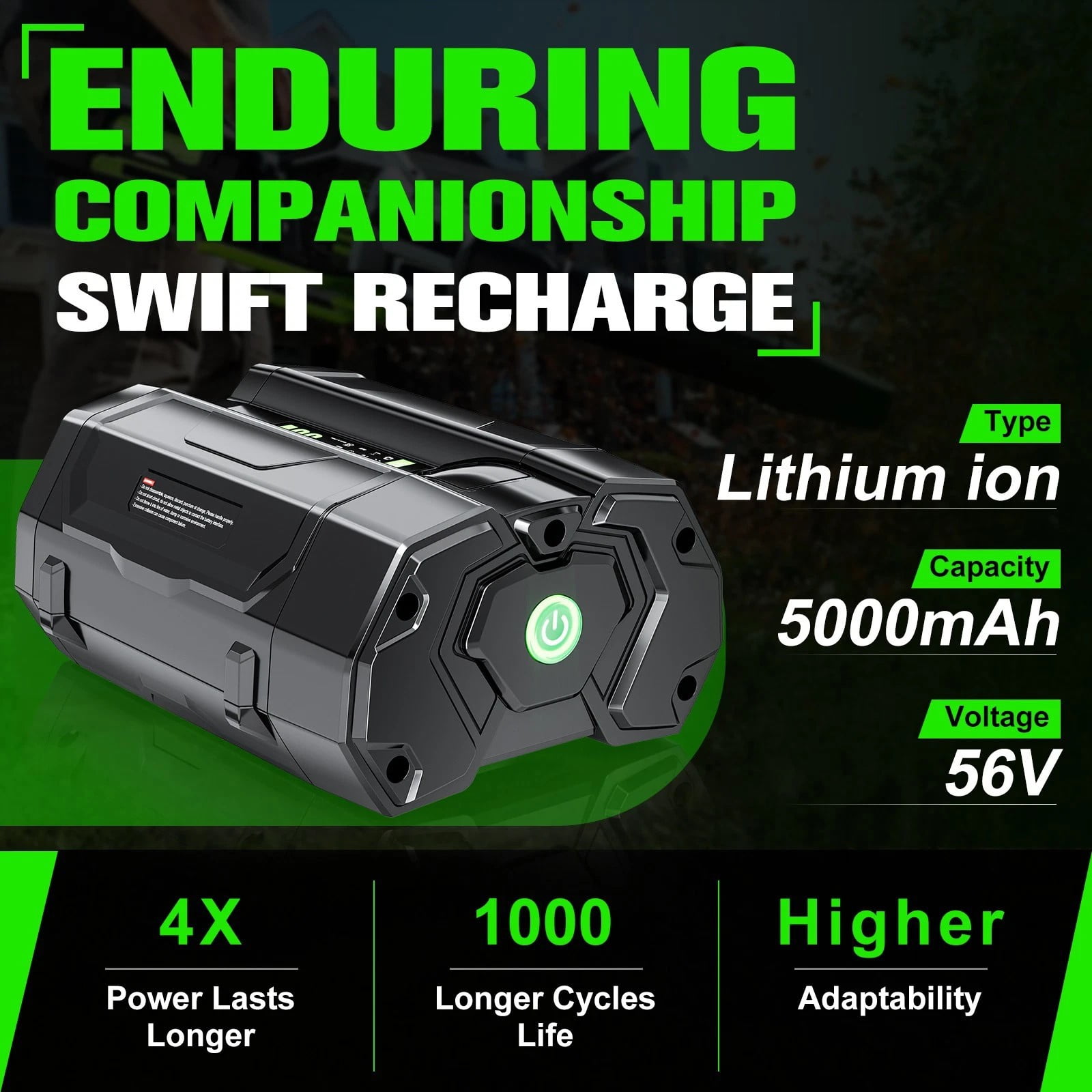 2Pack 5.0Ah Replacement for EGO Battery 56V Power+ BA1400T BA2800T BA4200T BA5600T Lithium Ion Battery Compatible with All EGO Power Tools