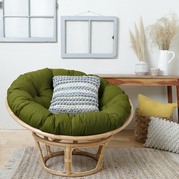 Sorra Home Indoor Avocado Round Papasan Cushion 44 x 44 x 4