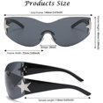 thumbnail image 4 of TendenciaY2kGafas de sol envolventes para hombres y mujeresVintageSin monturaGafas de solMujeresGrandes con estrellaProtección UVModaRetroGafas Rave Rojo Verde Cocina, Decoración y Otros, 4 of 5